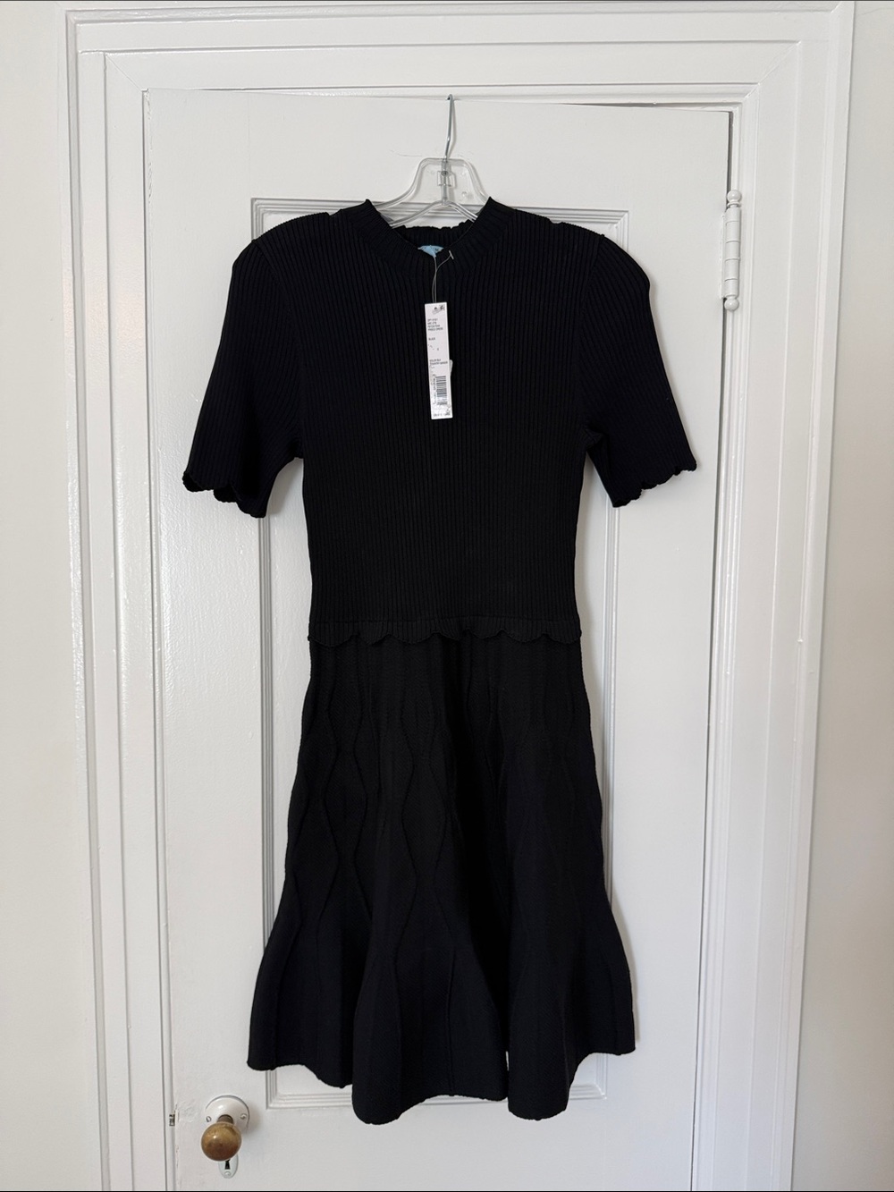 NWT Antonio Melani Black Knit Fit-and-Flare Mini Dress